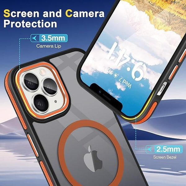 Entronix Heavy Duty Slim Phone Case Compatible with Magsafe for Apple iPhone 16 Pro Max Magnetic Case,Translucent Matte Case - Entro Retail