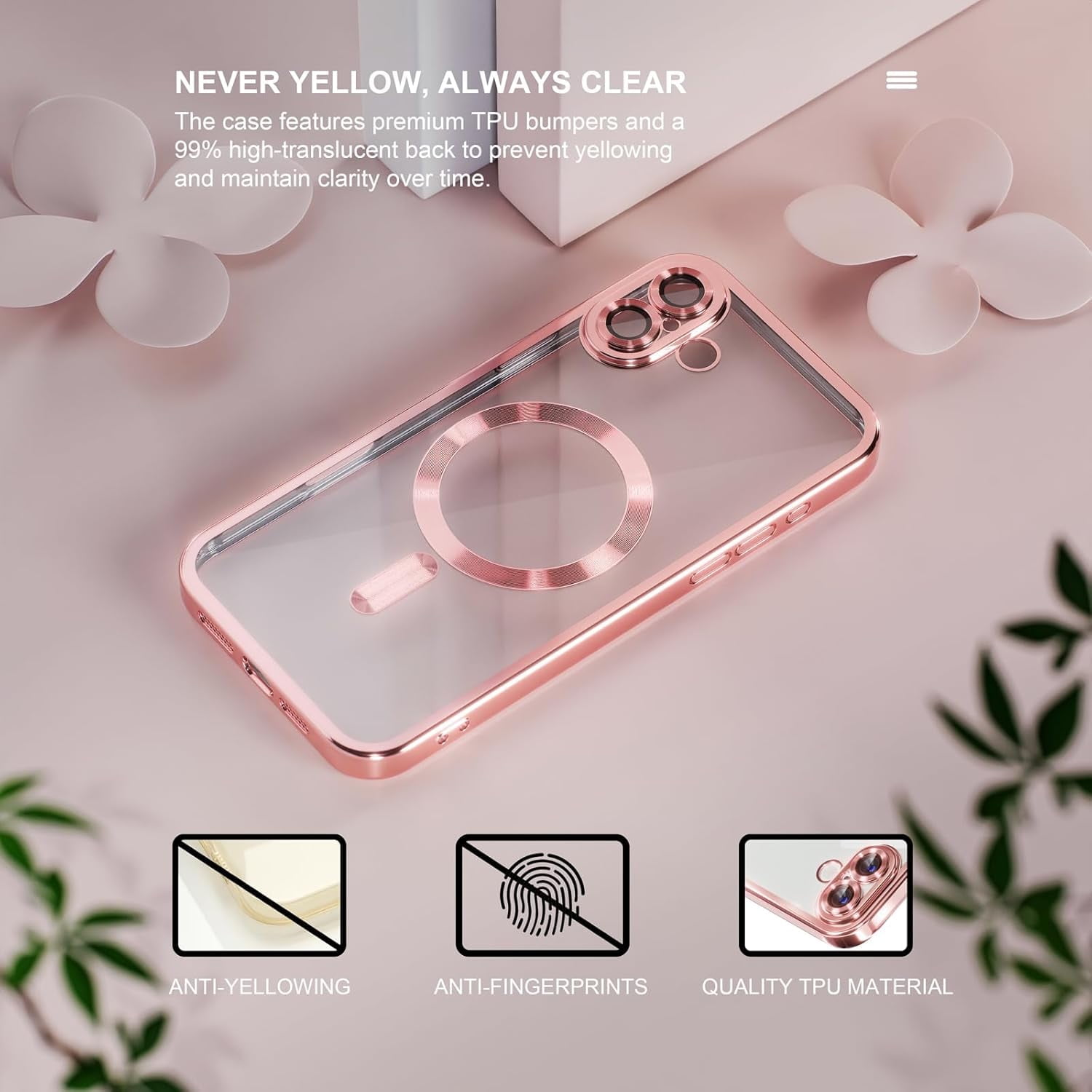 Entronix Bundle Compatible with iPhone 17 - [Magnetic] Luxury Glossy Case & 2 Clear Screen Protectors - Entronix
