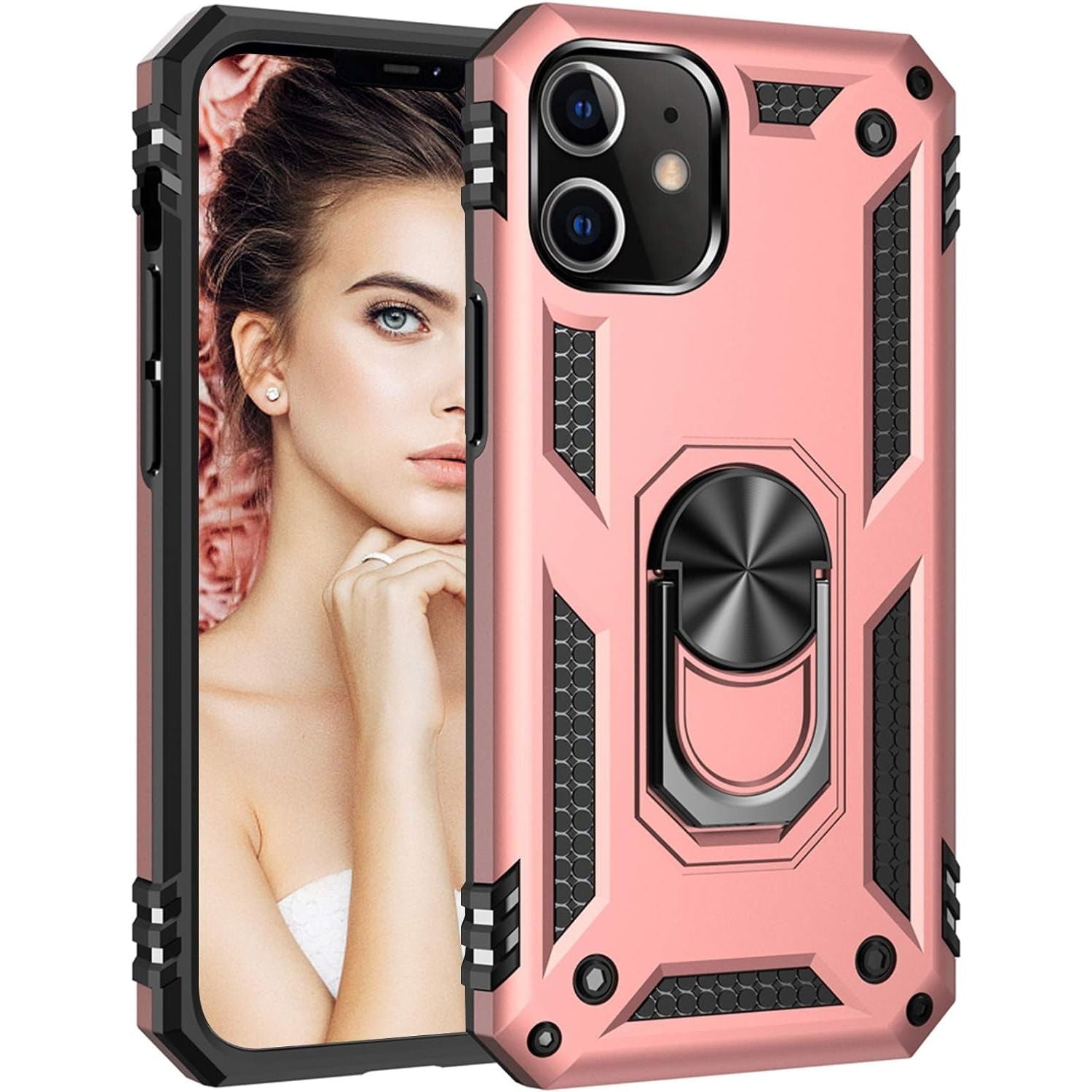 Entronix Apple iPhone 12 Case - Guard Ring Holder, Dual Layer Protection - Entro Retail