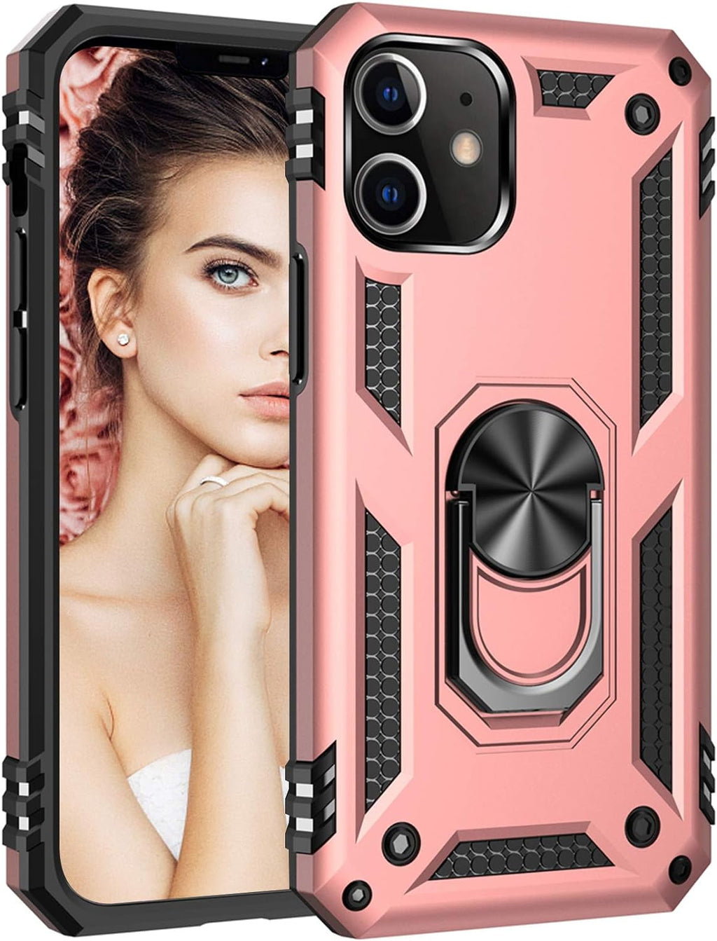 Entronix Apple iPhone 12 Case - Guard Ring Holder, Dual Layer Protection - Entro Retail