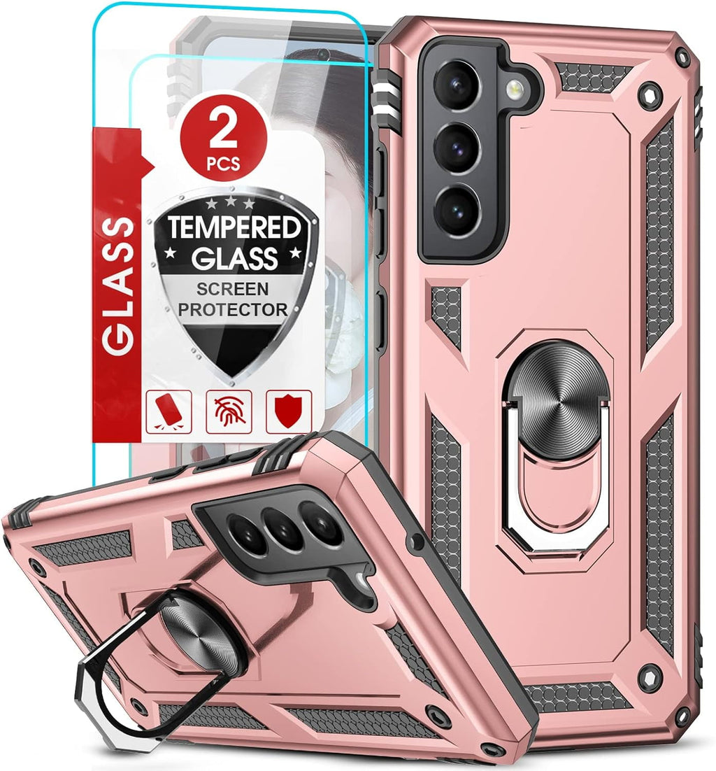 Entronix Samsung Galaxy S21 Case - Guard Ring Holder & 2 Clear Screen Protectors - Entro Retail
