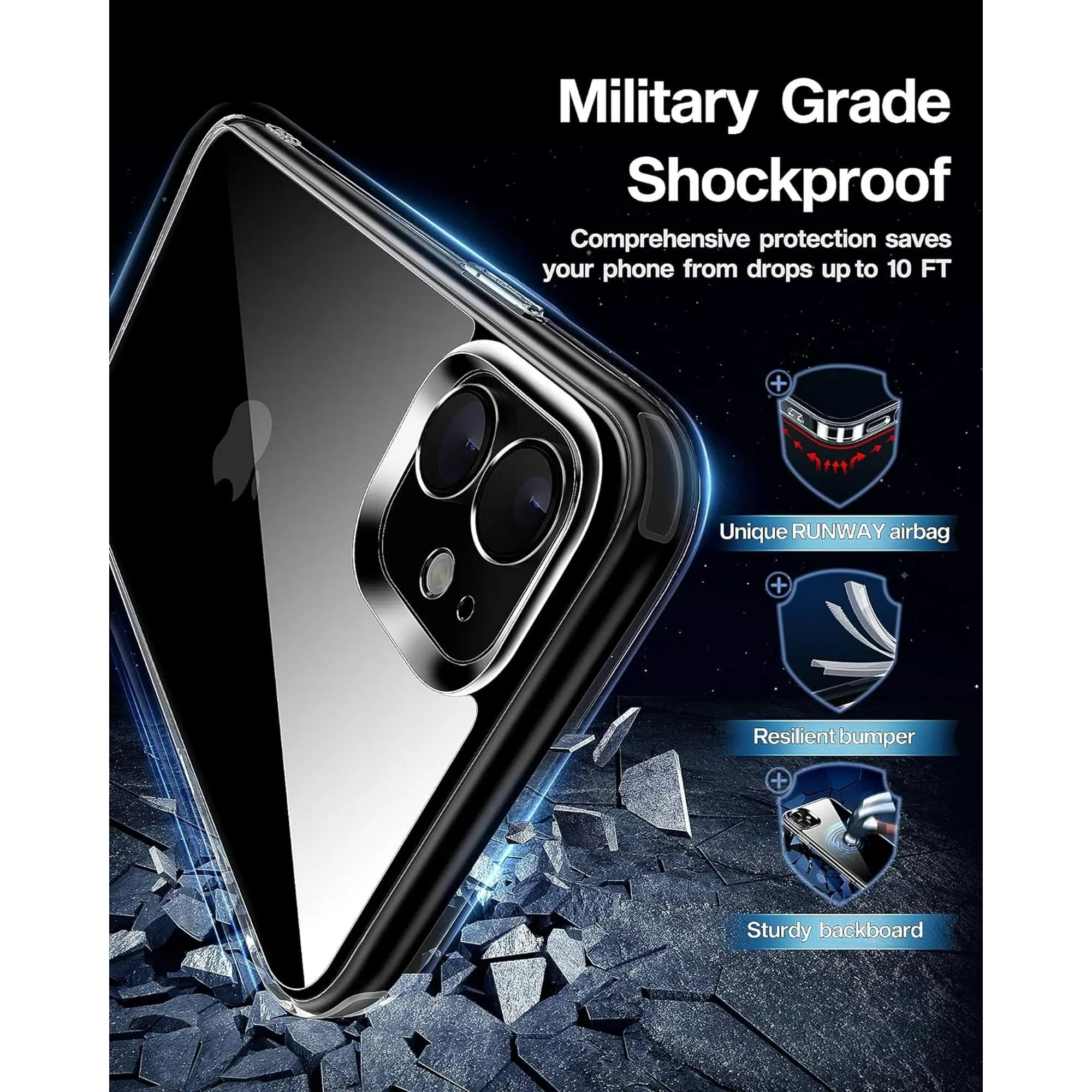 Entronix Case Compatible with iPhone 11 - [Hard Back] Slim Clear - Entronix