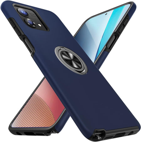 Entronix Case Designed for Motorola G Power 2024 Heavy Duty Case with Built-in Kickstand, Dual Layer Protection Rotating Holder Ring, Sturdy Case - Entro Retail