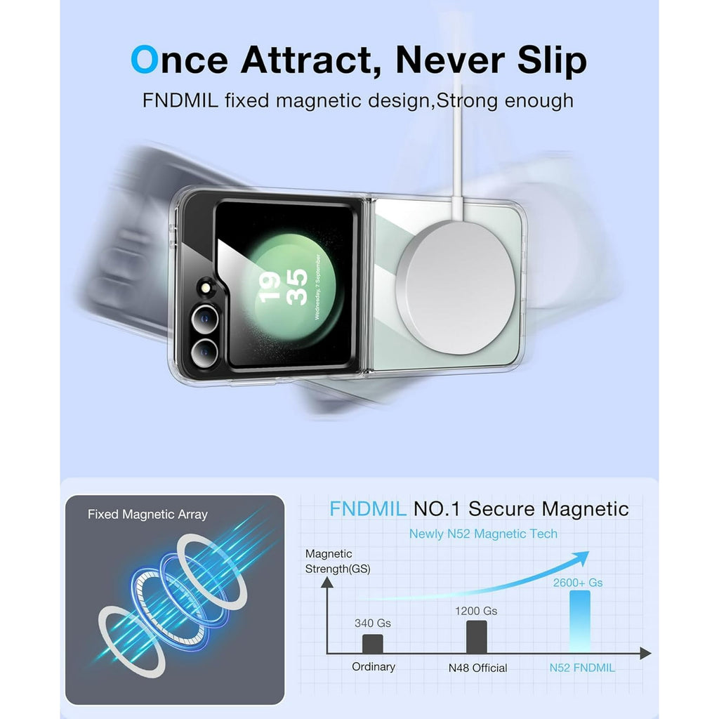 Entronix Samsung Galaxy Z Flip 6 [Magnetic-Compatible] Crystal Clear Case - Sturdy - Entronix