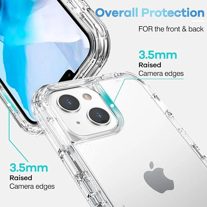 Entronix Heavy Duty Case for Apple iPhone 15 Plus - Triple Layer Bumper Clear Cover, Protective Smartphone Accessories - Entronix