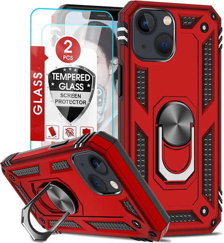 Entronix Apple iPhone 13 Mini Case - Guard Ring Holder & 2 Clear Screen Protectors - Entro Retail
