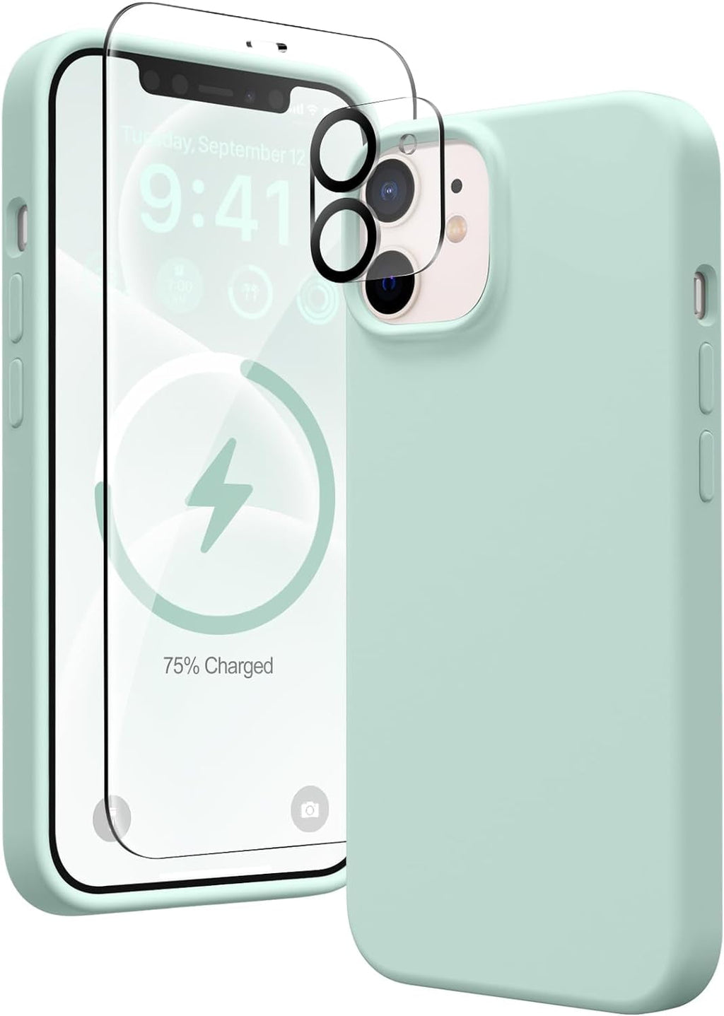 Entronix Silicone Case Designed for Apple iPhone 11 Liquid Silicone Case, 3 in 1 Bundle Case with Clear Tempered Glass and Camera Lens Shockproof Case - Entro Retail