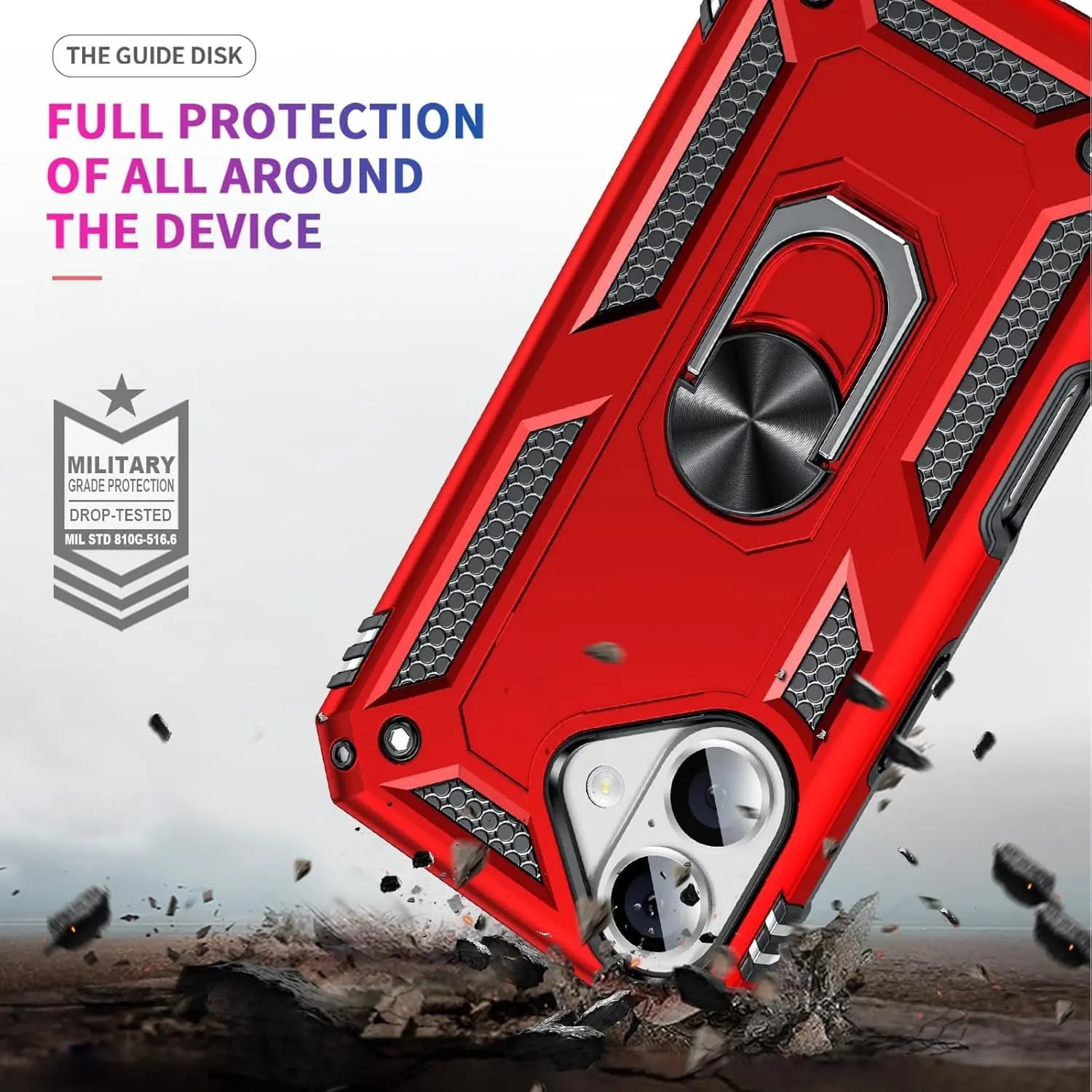 Entronix Bundle Compatible with iPhone 16 Plus - Guard Gripstand Case & 2 Clear Screen Protectors - Entronix