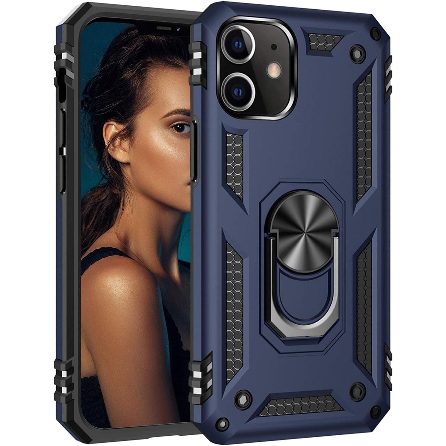 Entronix Apple iPhone 12 Case - Guard Ring Holder, Dual Layer Protection - Entro Retail