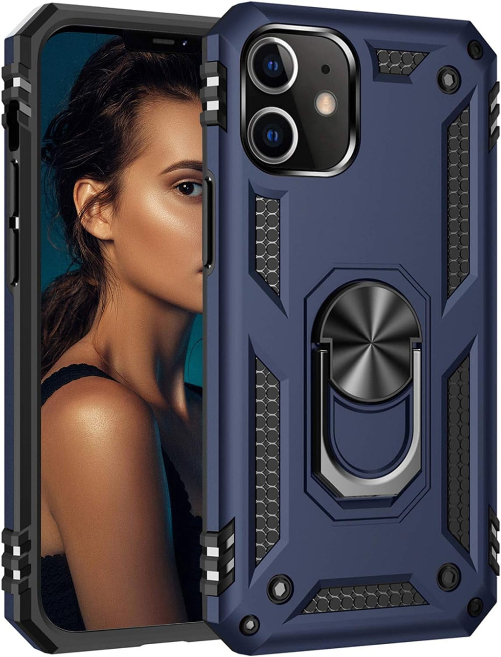 Entronix Apple iPhone 12 Case - Guard Ring Holder, Dual Layer Protection - Entro Retail