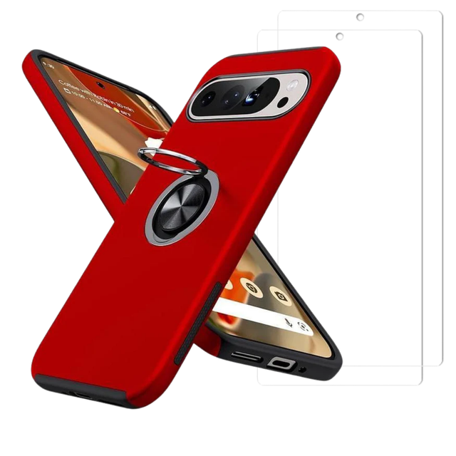 BUPixel9ProXLGripRingRed2TGClear