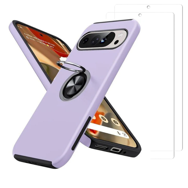 BUPixel9ProXLGripRingPurple2TGClear