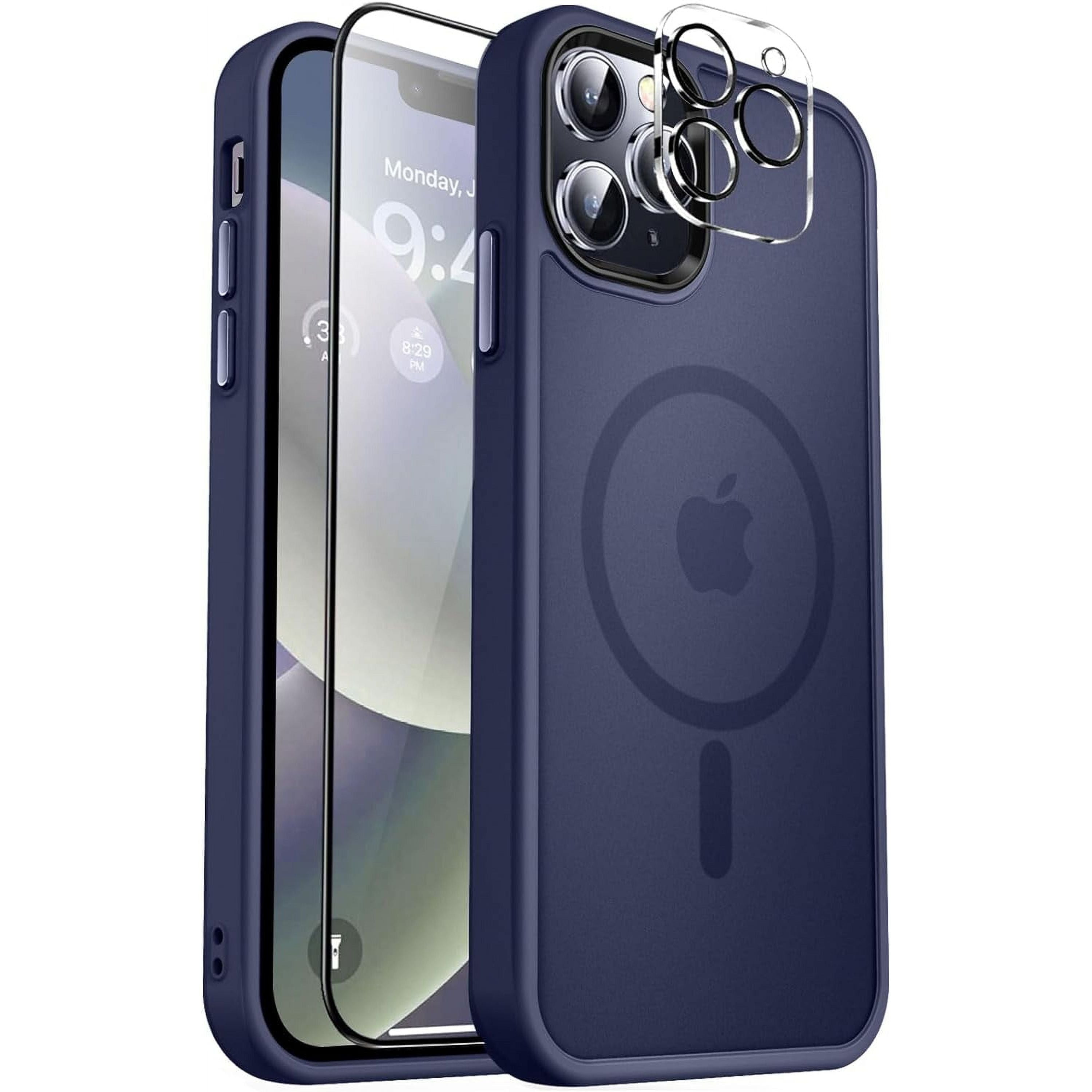 Entronix Apple iPhone 13 Pro Max 3-in-1 Bundle - [Magnetic] Translucent Matte Case, 1 Clear Screen Protector & 1 Camera Lens Protector, - Entro Retail