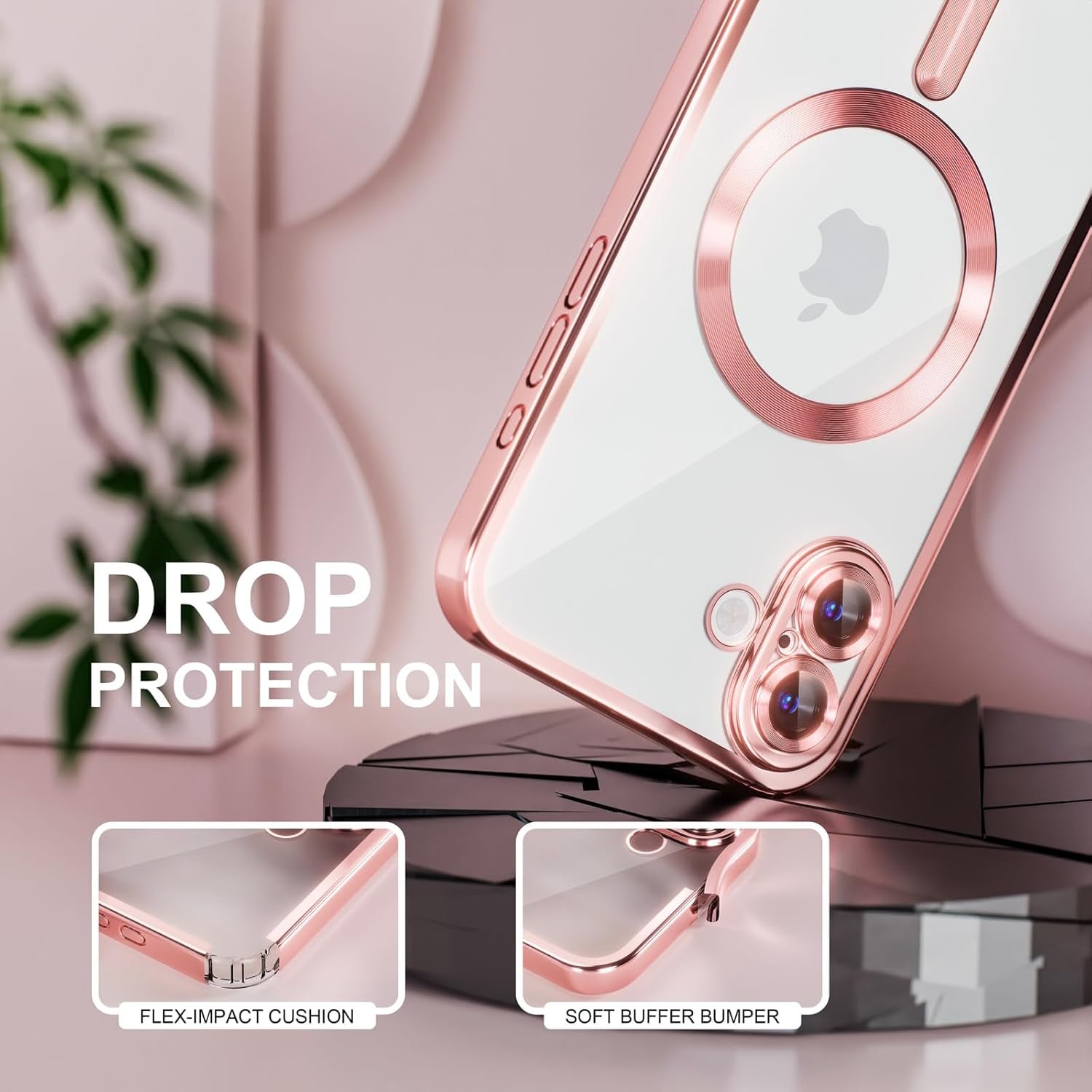 Entronix Bundle Compatible with iPhone 17 - [Magnetic] Luxury Glossy Case & 2 Clear Screen Protectors - Entronix
