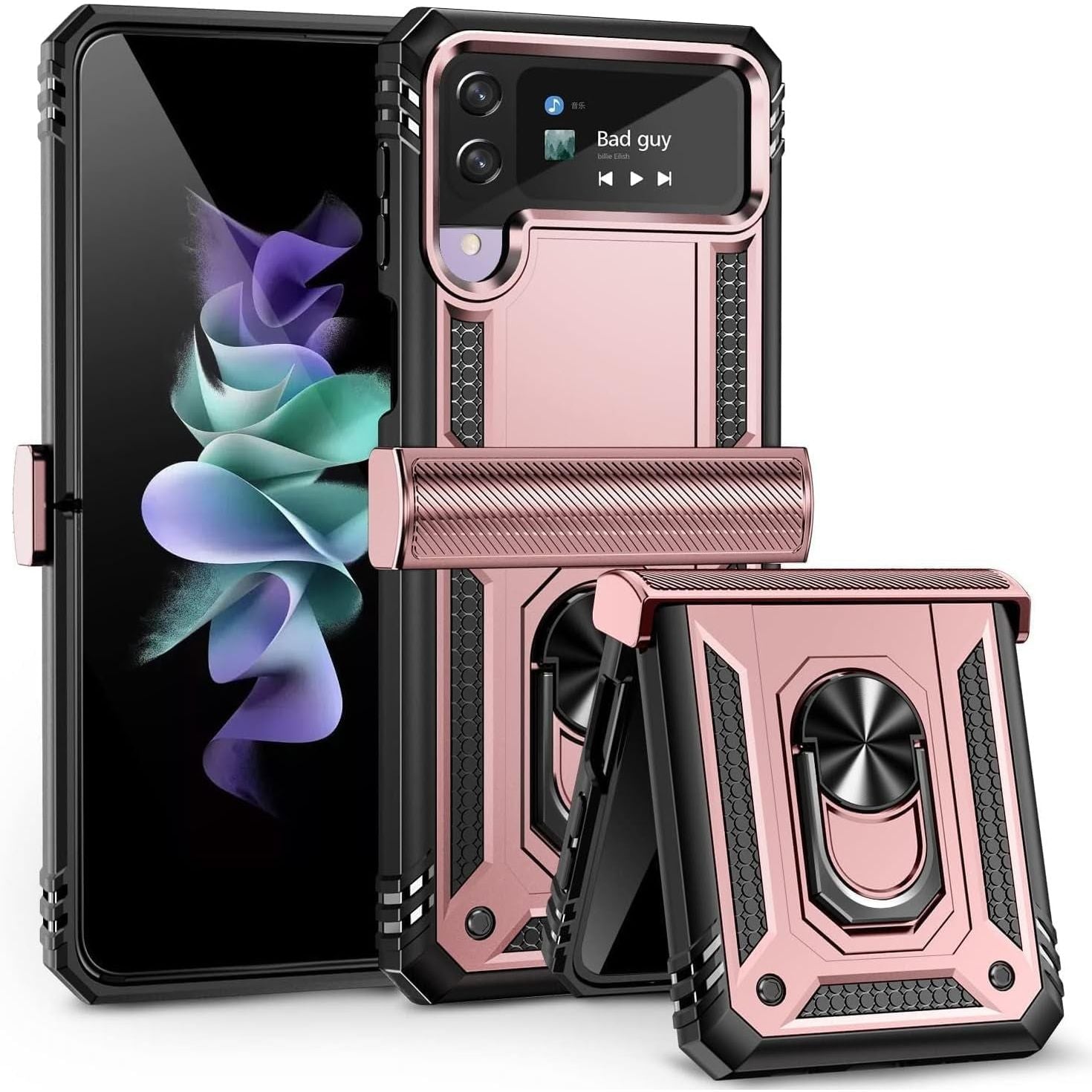 Entronix Samsung Galaxy Z Flip 3 Case - Guard Ring Holder, Dual Layer Protection - Entro Retail