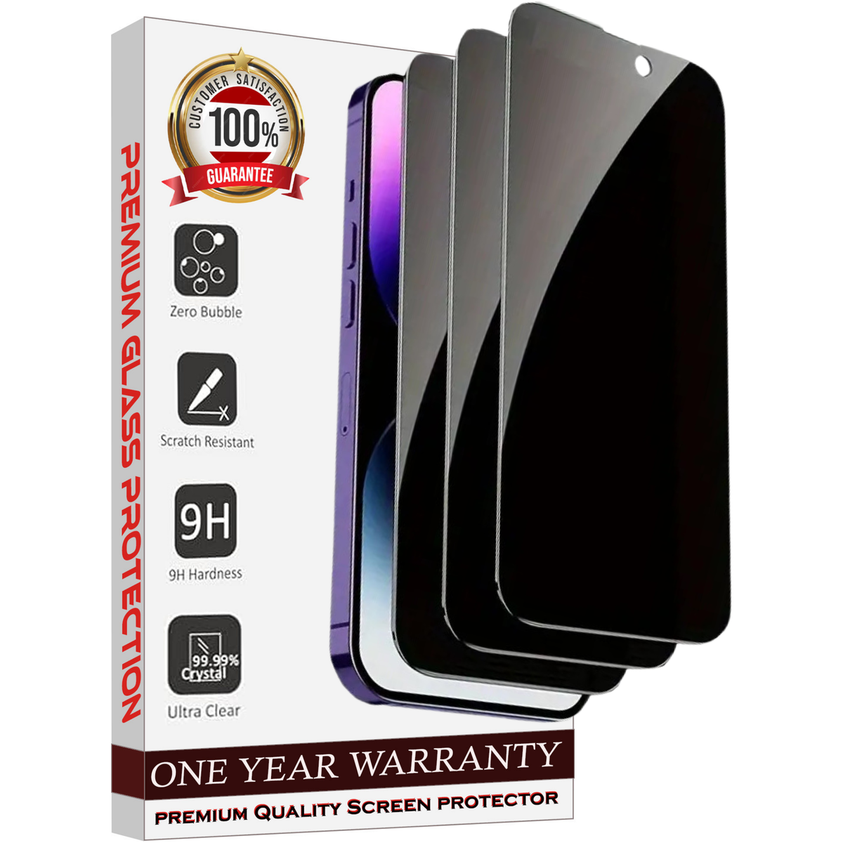 Entronix Anti-Spy Privacy Screen Protector Compatible with iPhone 12 Pro - 3-Piece Combo - Entronix