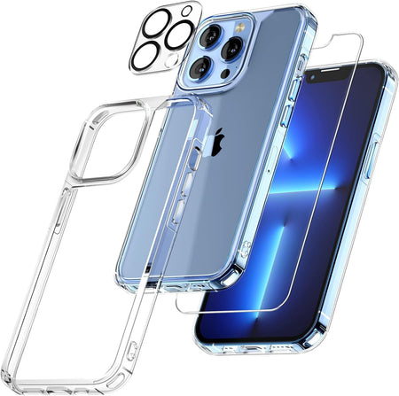 Entronix Case Heavy Duty Transparent Case for Apple iPhone 12 Pro Max with 1 Screen Protector and Camera Lens, Shockproof Dropproof Slim Case Clear - Entro Retail