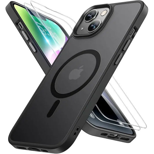 Entronix Apple iPhone 13 Pro [Magnetic-Compatible] Clear Case & 2 Tempered Glass Screen Protectors - Entronix