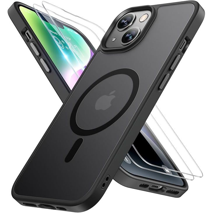 Entronix Apple iPhone 13 [Magnetic-Compatible] Clear Case & 2 Tempered Glass Screen Protectors - Entronix