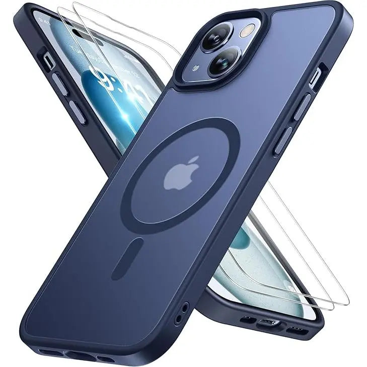 Entronix Apple iPhone 13 Pro [Magnetic-Compatible] Clear Case & 2 Tempered Glass Screen Protectors - Entronix