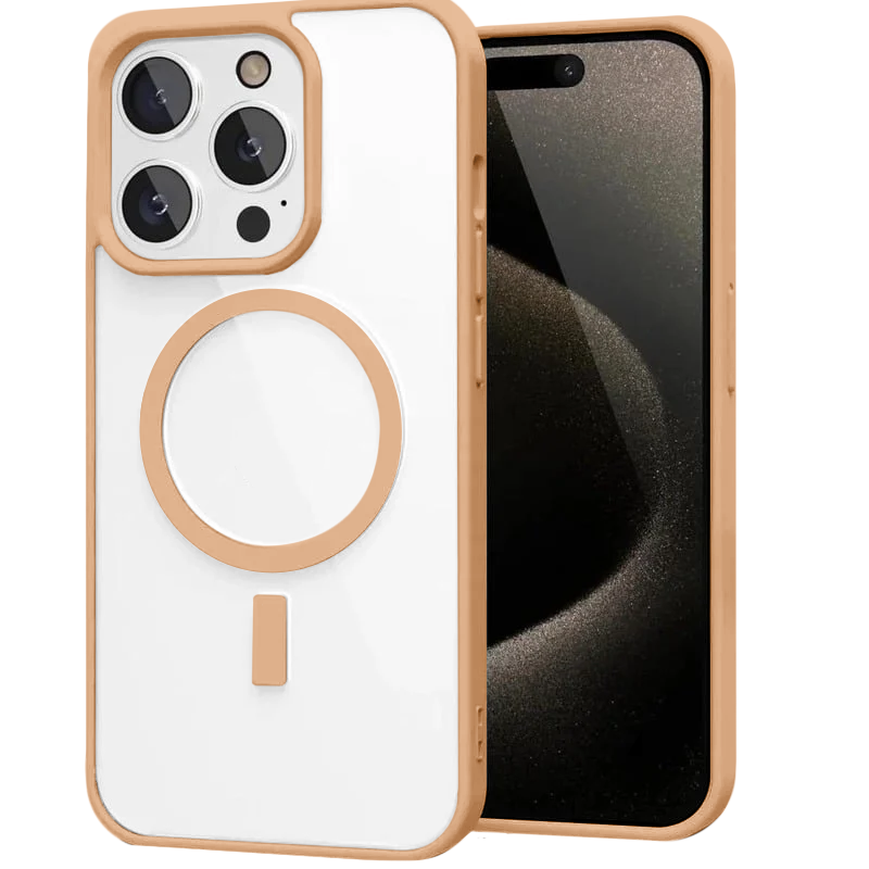 Entronix [Magnetic] Case Compatible with iPhone 15 Pro - [Clear Back] Soft Matte Frame - Entronix