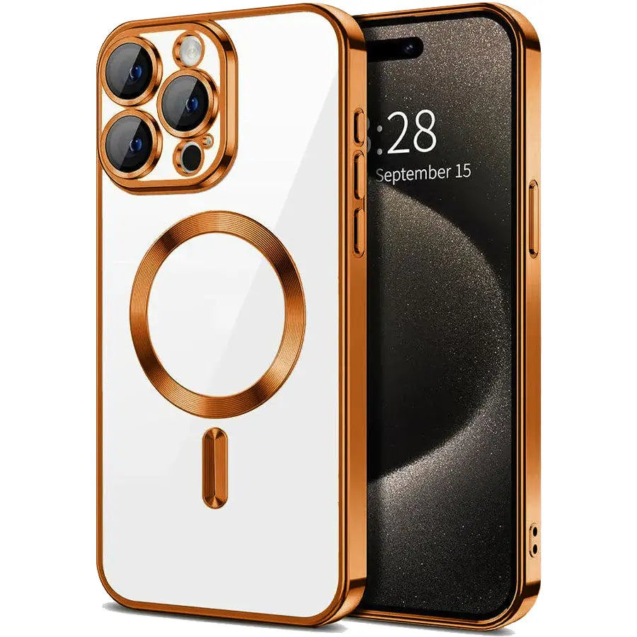Entronix [Magnetic] Case Compatible with iPhone 15 Pro Max - [Clear Back] Luxury Glossy Cover ENTRONIX
