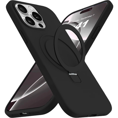 Entronix [Magnetic] Case Compatible with iPhone 15 Pro - Soft-Touch Liquid Silicone Gripstand - Entronix