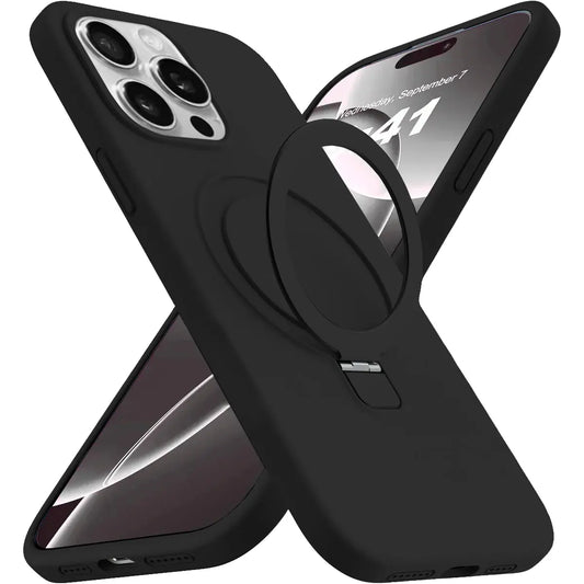 Entronix [Magnetic] Case Compatible with iPhone 15 Pro - Soft-Touch Liquid Silicone Gripstand - Entronix