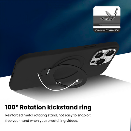 Entronix [Magnetic] Case Compatible with iPhone 15 Pro - Soft-Touch Liquid Silicone Gripstand - Entronix