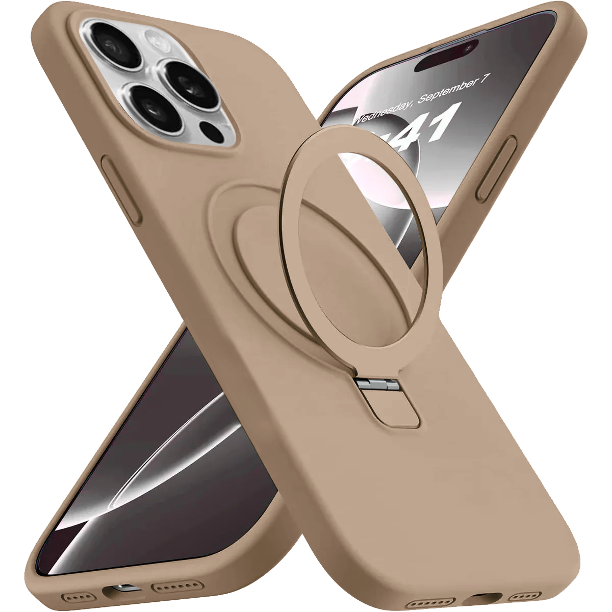Entronix [Magnetic] Case Compatible with iPhone 15 Pro - Soft-Touch Liquid Silicone Gripstand - Entronix