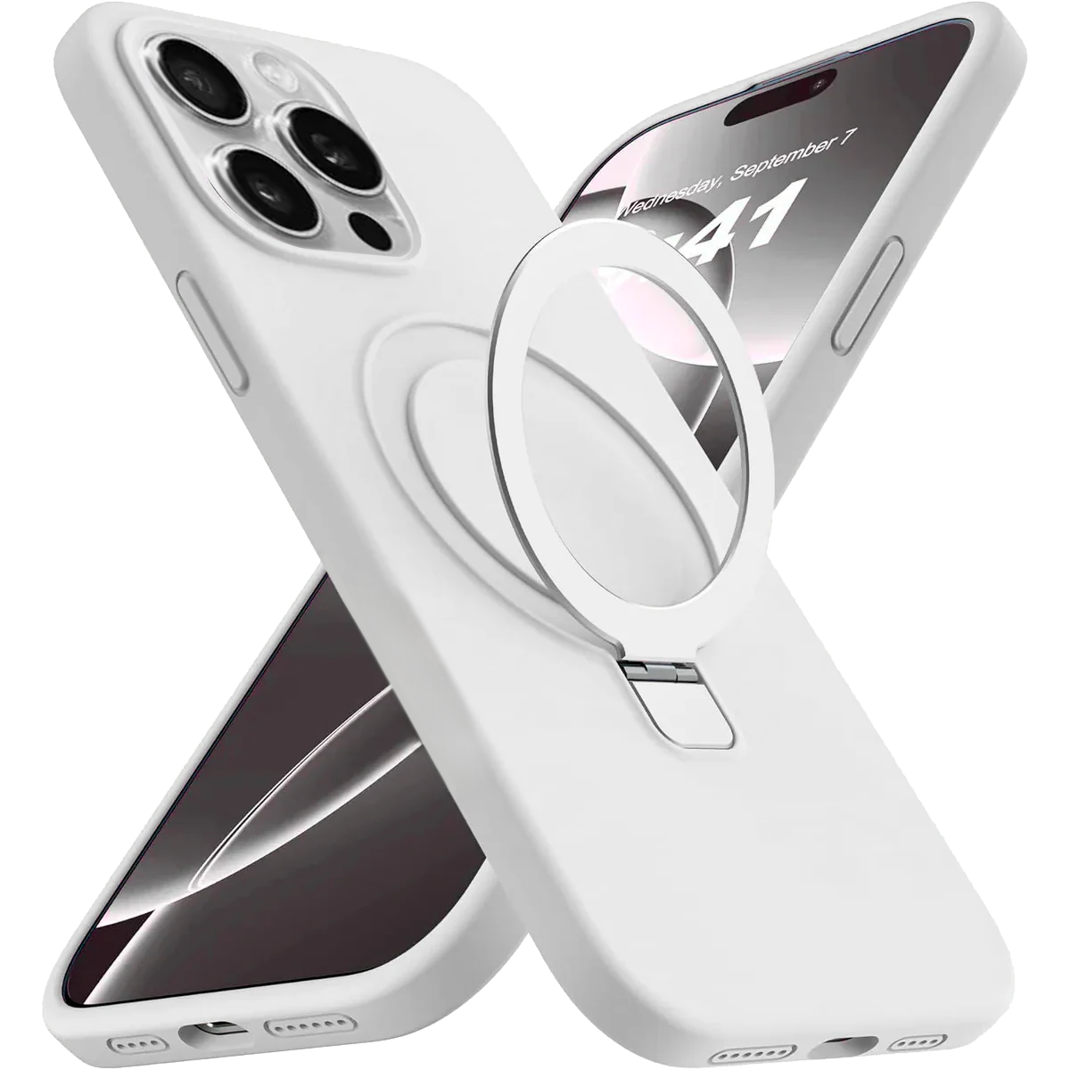 Entronix [Magnetic] Case Compatible with iPhone 15 Pro - Soft-Touch Liquid Silicone Gripstand - Entronix