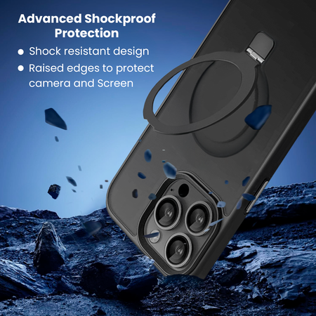Entronix [Magnetic] Case Compatible with iPhone 15 Pro - Translucent Frosted Matte Gripstand - Entronix