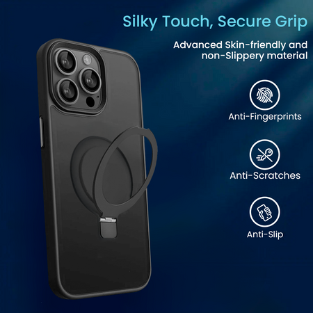 Entronix [Magnetic] Case Compatible with iPhone 15 Pro - Translucent Frosted Matte Gripstand - Entronix