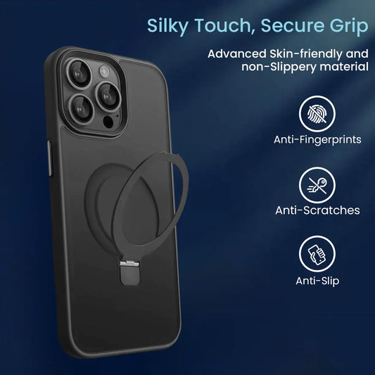 Entronix [Magnetic] Case Compatible with iPhone 15 Pro - Translucent Frosted Matte Gripstand - Entronix