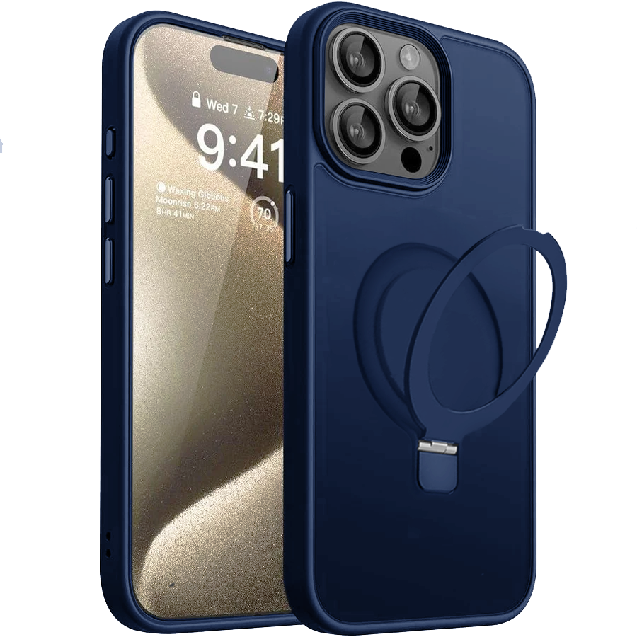 Entronix [Magnetic] Case Compatible with iPhone 15 Pro - Translucent Frosted Matte Gripstand - Entronix
