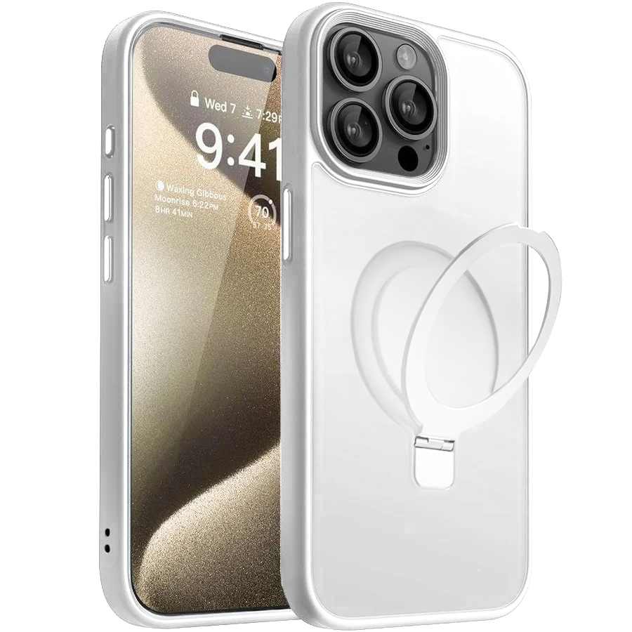 Entronix [Magnetic] Case Compatible with iPhone 15 Pro - Translucent Frosted Matte Gripstand - Entronix