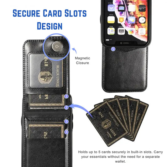 Entronix Case Compatible with iPhone 17 - [6 Slot Card Holder] Slim Leather Wallet - Entronix