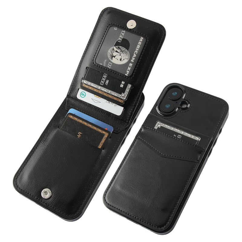 Entronix Case Compatible with iPhone 17 - [6 Slot Card Holder] Slim Leather Wallet
