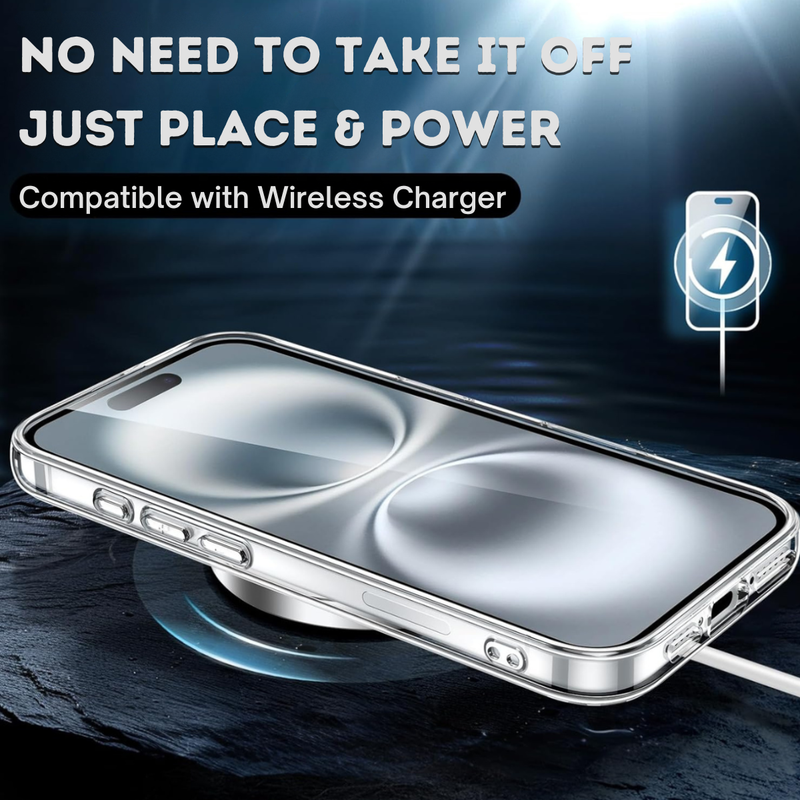 Entronix Bundle Compatible with iPhone 17 - [Hard] Glitter Clear Case & 2 Clear Screen Protectors