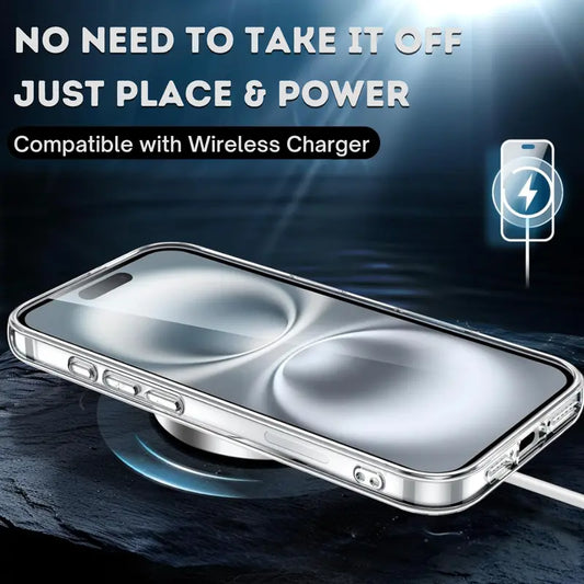 Entronix Bundle Compatible with iPhone 17 - [Magnetic] Glitter Clear Case & 2 Clear Screen Protectors - Entronix