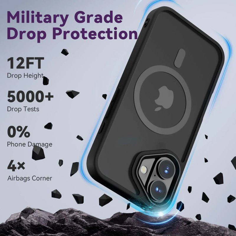 Entronix Bundle Compatible with iPhone 17 - [Magnetic] Translucent Matte Case & 2 Clear Screen Protectors - Entronix