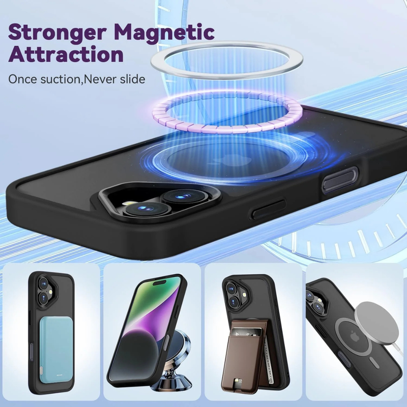 Entronix Bundle Compatible with iPhone 17 - [Magnetic] Translucent Matte Case & 1 Clear Screen Protector