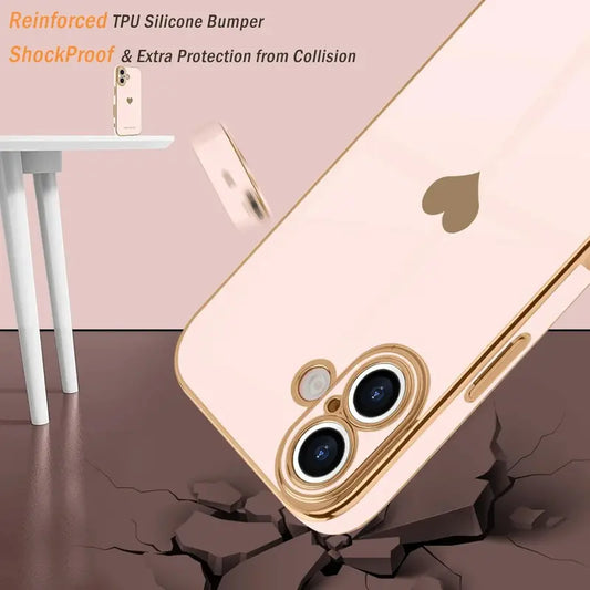 Entronix Case Compatible with iPhone 17 - [Flexible] Luxury Glossy Heart - Entronix