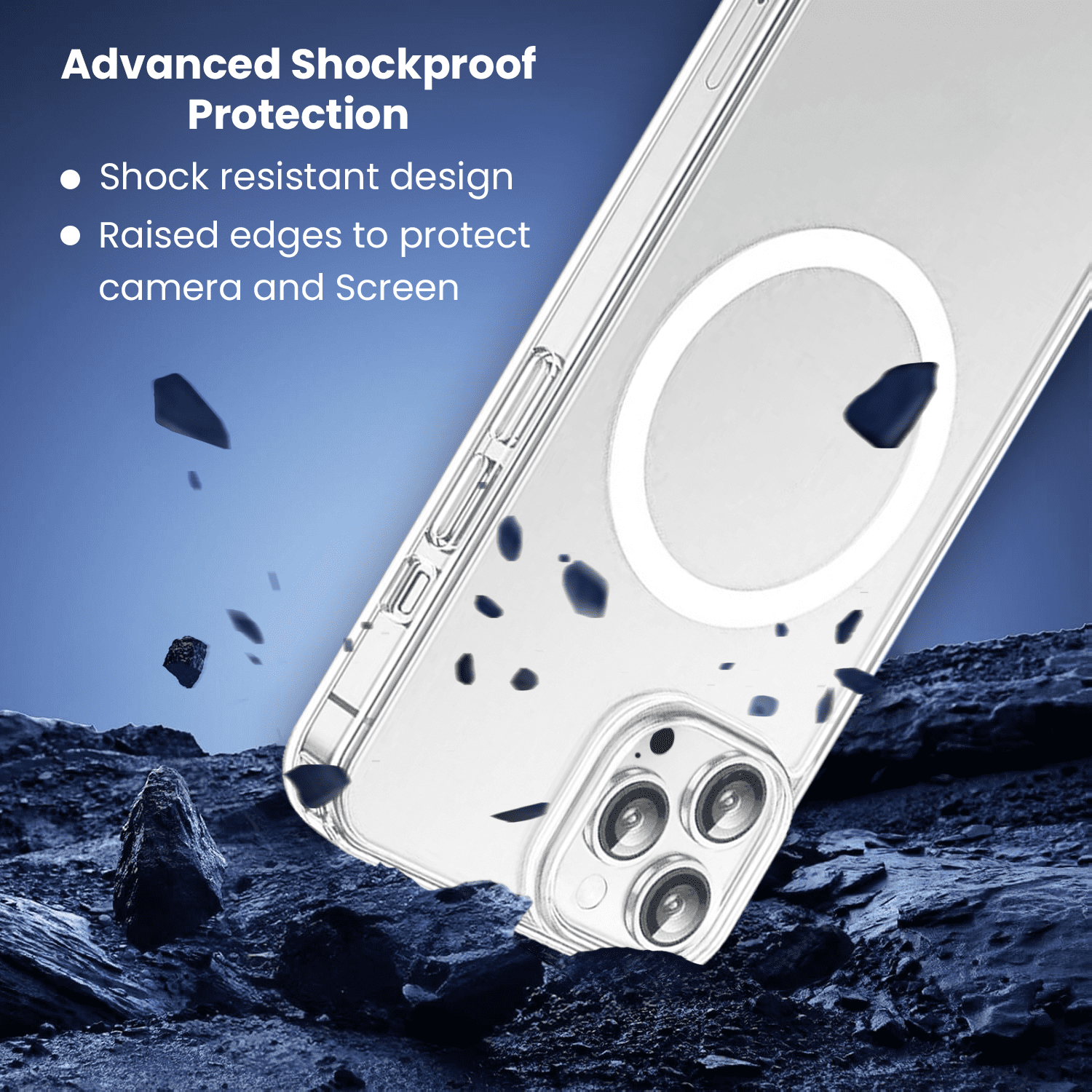 Entronix Bundle Compatible with iPhone 15 Pro Max - [Magnetic] Clear Case, 2 Clear Screen Protectors & 2 Camera Lens Protectors - Entronix