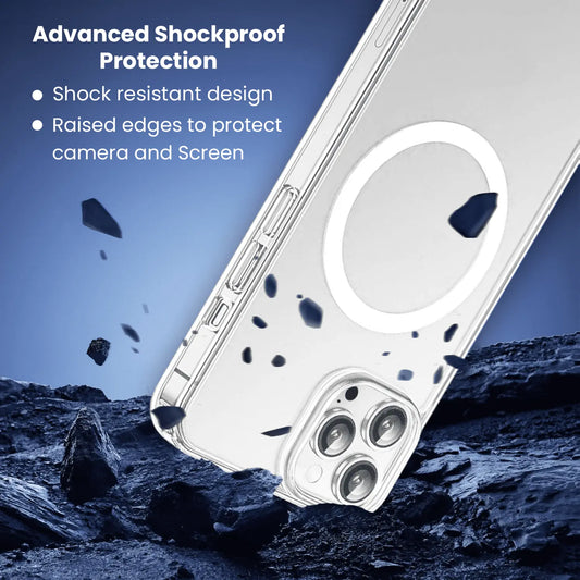 Entronix Bundle Compatible with iPhone 15 Pro - [Magnetic] Clear Case, 2 Clear Screen Protectors & 2 Camera Lens Protectors - Entronix