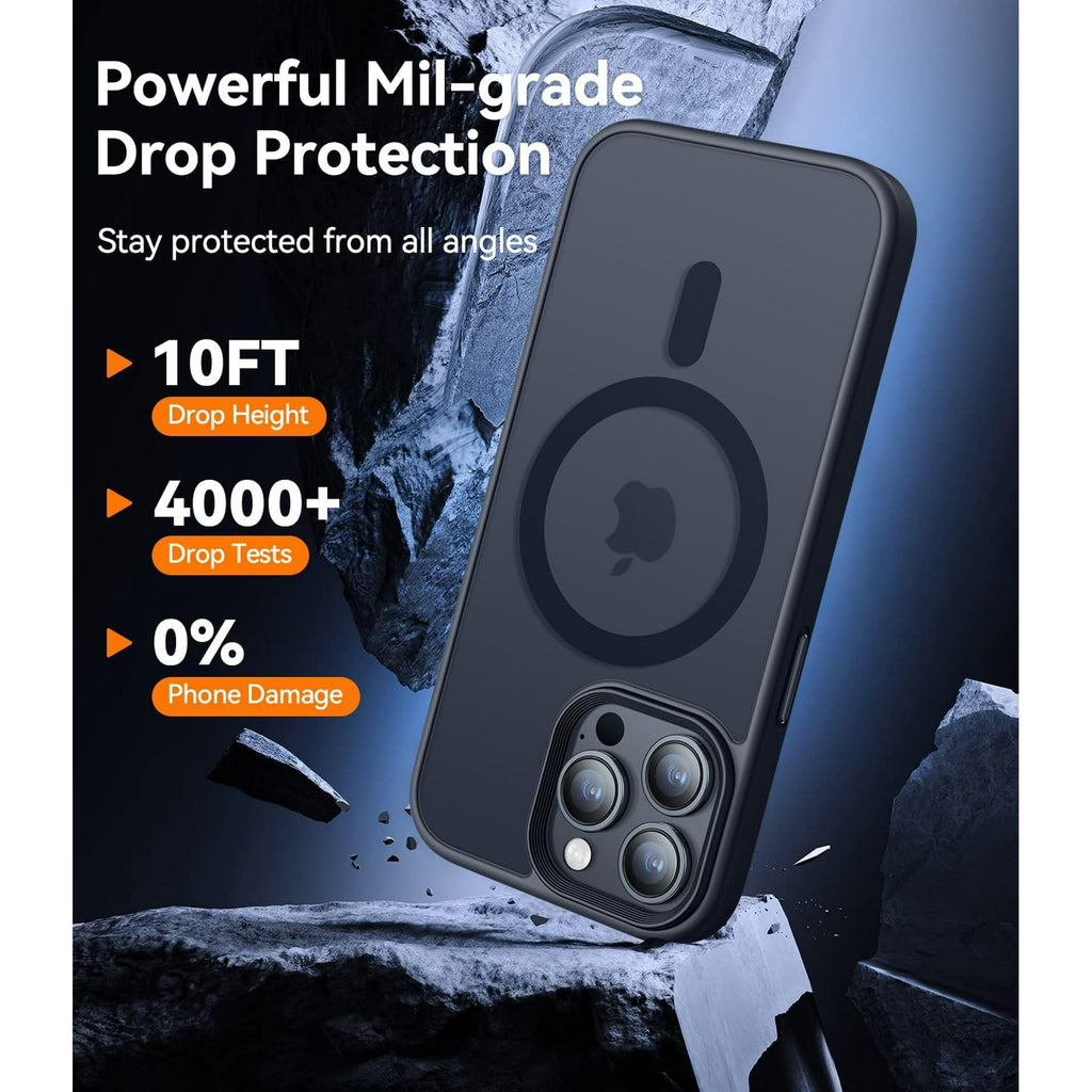 Entronix Bundle Compatible with iPhone 14 - [Magnetic] Translucent Matte Case, 1 Screen Protector & 1 Camera Lens Protector
