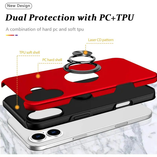 Entronix Case Compatible with iPhone 17 - 360º Circular Ring Gripstand - Entronix