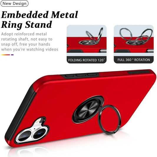 Entronix Case Compatible with iPhone 17 - 360º Circular Ring Gripstand - Entronix
