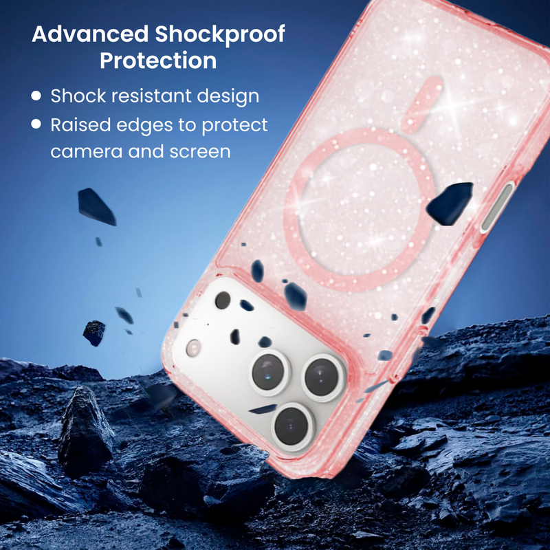 Entronix [Magnetic] Case Compatible with iPhone 17 Pro - [Hard Back] Glitter Color