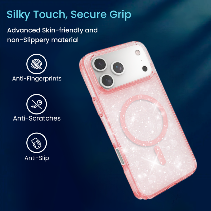 Entronix [Magnetic] Case Compatible with iPhone 17 Pro Max - [Hard Back] Glitter Color